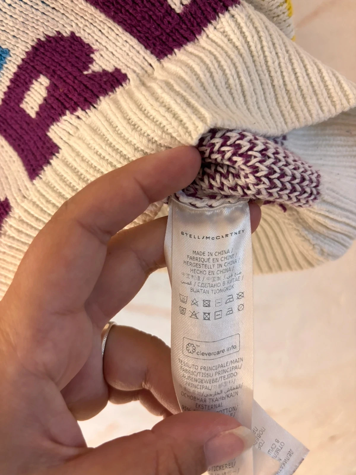 Stella McCartney Kids multicolor knit sweater "Handle with Care" - 4 years (100 cm) – photo 7